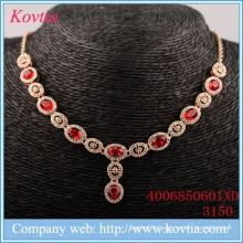 2015 red newest luxury chunky necklace fashion popular graceful crystal distinctive statement jewelry necklace